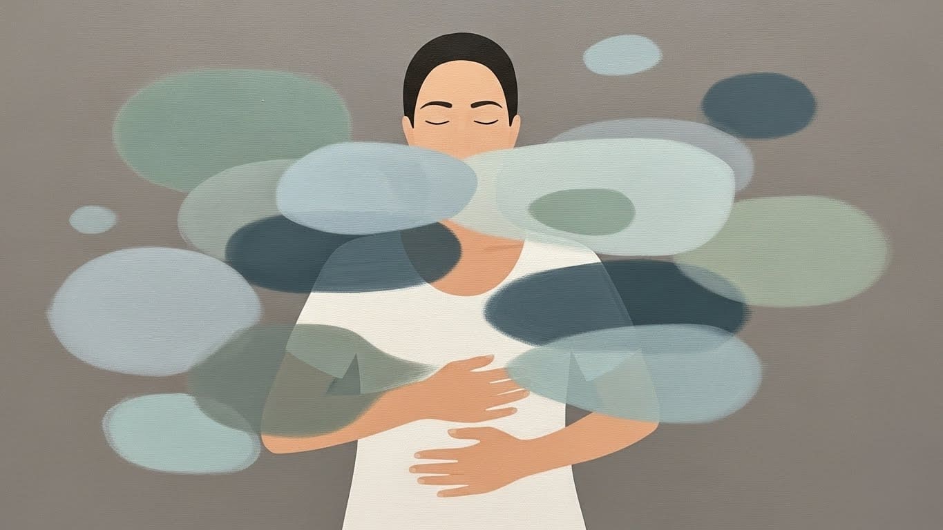 Personne gérant une crise d'angoisse en public